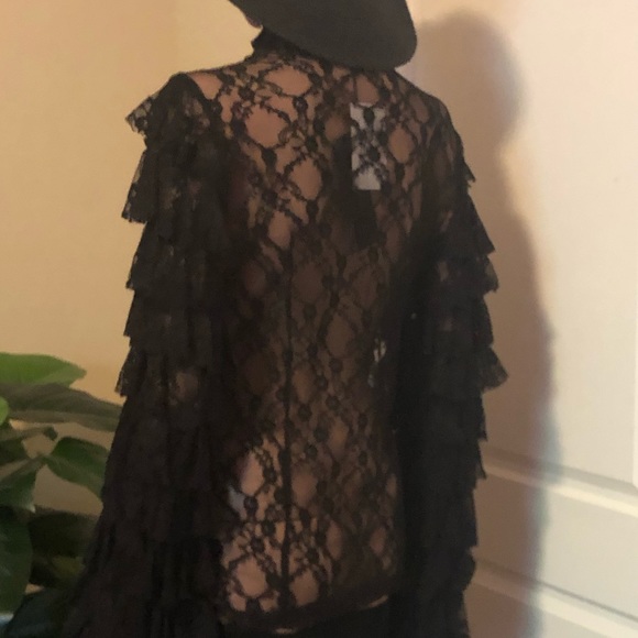 Black Mesh Blouse (New) - Picture 6 of 9